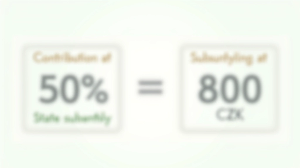 Diagram znázorňující výpočet státního příspěvku: vaše měsíční příspěvek se vynásobí 50 procenty, ale maximálně dostanete 300 korun