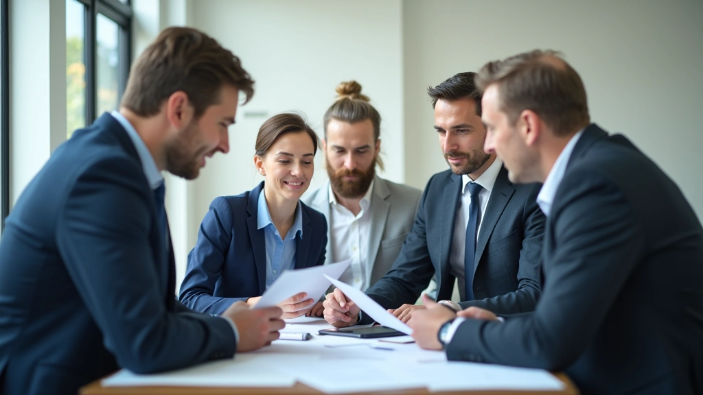 Tým finančních poradců pracující společně na plánování důchodu